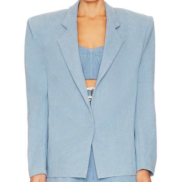 Bronx and Banco Britney Denim Blazer in Blue Denim - Picture 2 of 8
